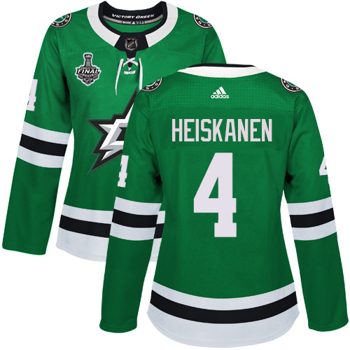 Adidas Dallas Stars #4 Miro Heiskanen Green Home Authentic Women's 2020 Stanley Cup Final Stitched Jersey Womens