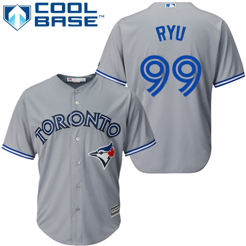 Toronto Blue Jays #99 Hyun-Jin Ryu Grey New Cool Base Stitched Youth Jersey Youth