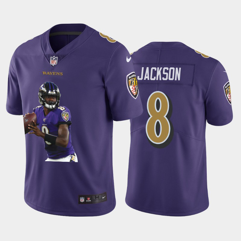 Baltimore Ravens #8 Lamar Jackson Team Hero 2 Vapor Limited Jersey Purple