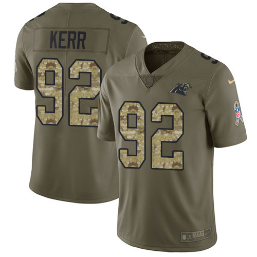 Carolina Panthers #92 Zach Kerr Olive/Camo Youth Stitched Limited 2017 Salute To Service Jersey Youth