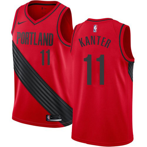 Portland Trail Blazers #11 Enes Kanter Red Statement Edition Womens Swingman Jersey Womens