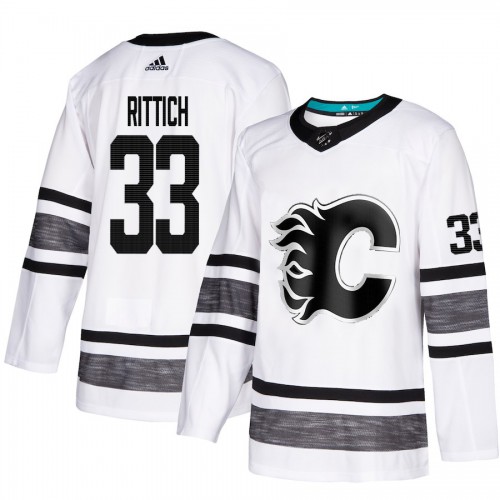 Adidas Calgary Flames #33 David Rittich White 2019 All-Star Game Parley Authentic Stitched Jersey Men's