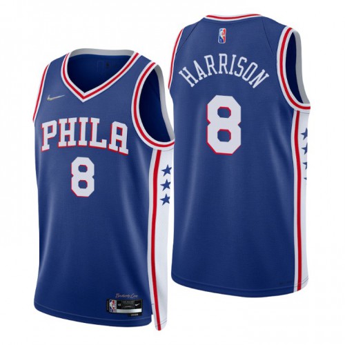 Philadelphia 76ers #8 Shaquille Harrison Royal Mens 2021-22 75th Anniversary Diamond Swingman Jersey - Icon Edition Mens