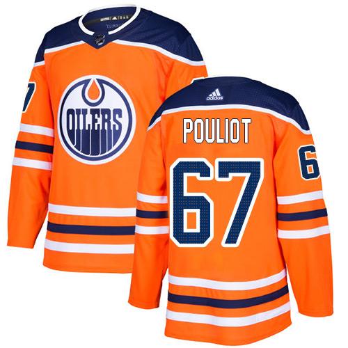 Adidas Edmonton Oilers #67 Benoit Pouliot Orange Home Authentic Stitched Jersey Men's