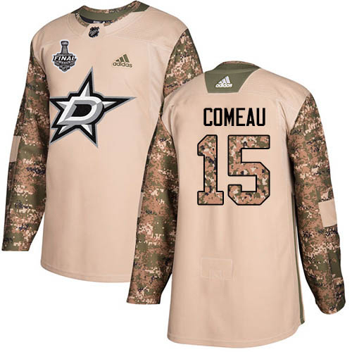 Adidas Dallas Stars #15 Blake Comeau Camo Authentic 2017 Veterans Day Youth 2020 Stanley Cup Final Stitched Jersey Youth