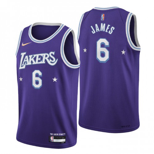 Los Angeles Los Angeles Lakers #6 LeBron James Mens Purple 2021/22 Swingman Jersey - City Edition Mens