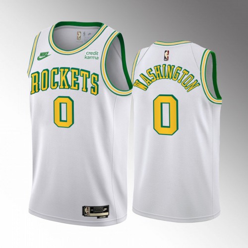 Houston Rockets #0 TyTy Washington Mens White 2022-23 Classic Edition Jersey Mens