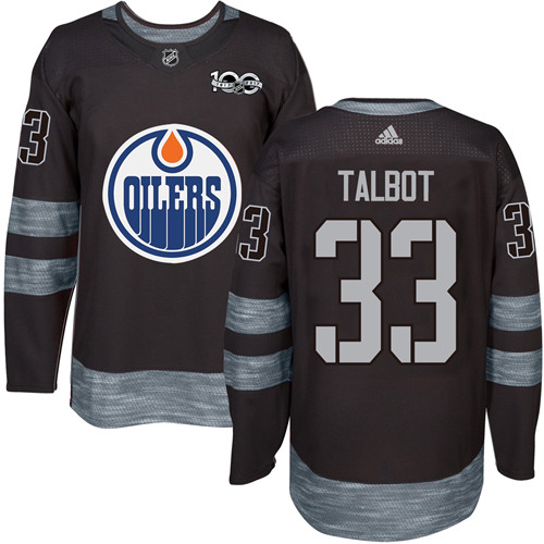Adidas Edmonton Oilers #33 Cam Talbot Black 1917-2017 100th Anniversary Stitched Jersey Men's