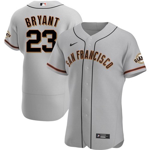 San Francisco San Francisco Giants #23 Kris Bryant Men's Gray Road 2020 Authentic Official Team Jersey Men's