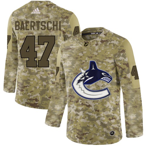 Adidas Vancouver Canucks #47 Sven Baertschi Camo Authentic Stitched Jersey Men's