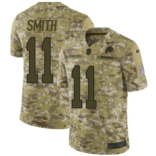 Washington Commanders #11 Alex Smith Camo Men's Stitched Limited 2018 Salute To Service Jersey Men's