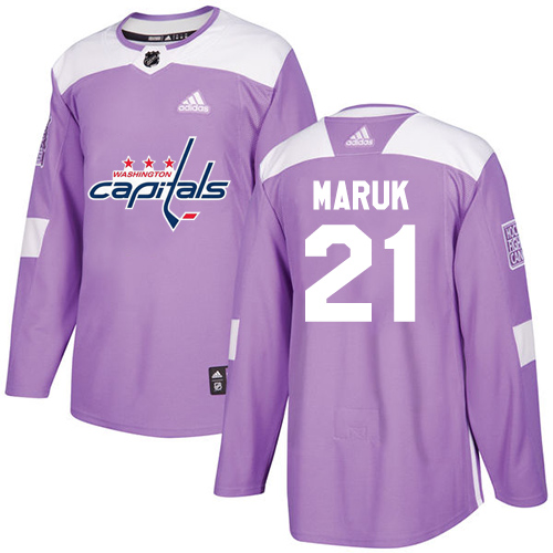 Adidas Washington Capitals #21 Dennis Maruk Purple Authentic Fights Cancer Stitched Jersey Men's