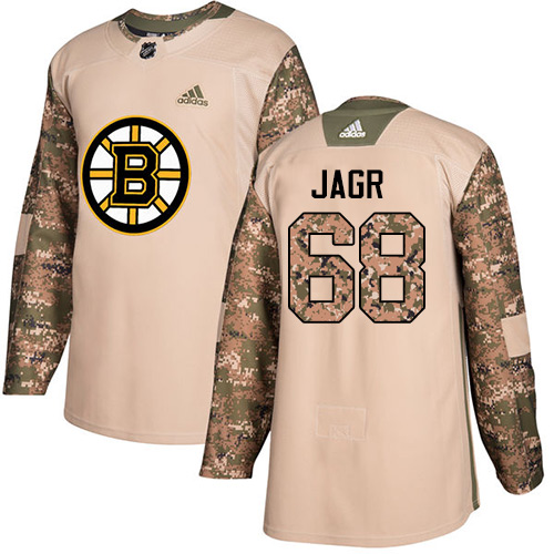 Adidas Boston Bruins #68 Jaromir Jagr Camo Authentic 2017 Veterans Day Stitched Jersey Men's