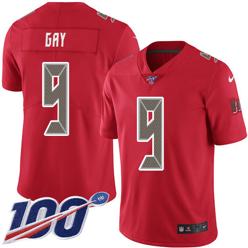 Tampa Bay Buccaneers #9 Matt Gay Red Men's Stitched Limited Rush 100th Season Jersey Men's