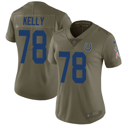Indianapolis Colts #78 Ryan Kelly Olive Women's Stitched Limited 2017 Salute to Service Jersey Womens
