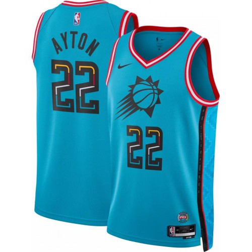 Phoenix Phoenix Suns #22 Deandre Ayton Unisex Turquoise 2022-23 Swingman Jersey - City Edition Mens