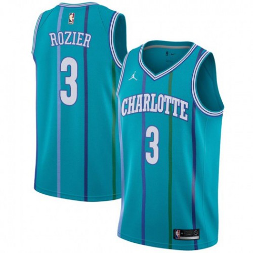Charlotte Hornets #3 Terry Rozier Aqua Womens Jordan Swingman Hardwood Classics Jersey Womens