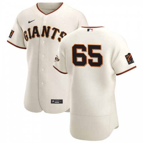 San Francisco San Francisco Giants #65 Sam Coonrod Men's Cream Home 2020 Authentic 20 at 24 Patch Player Jersey Men's