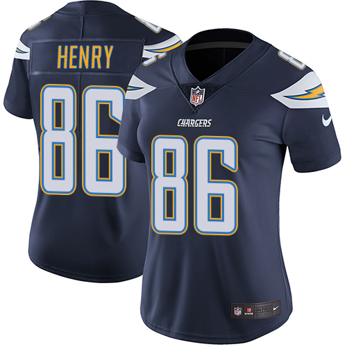 Los Angeles Chargers #86 Hunter Henry Navy Blue Team Color Women's Stitched Vapor Untouchable Limited Jersey Womens