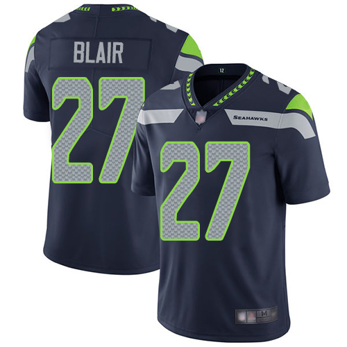 Seattle Seahawks #27 Marquise Blair Steel Blue Team Color Men's Stitched Vapor Untouchable Limited Jersey Men's