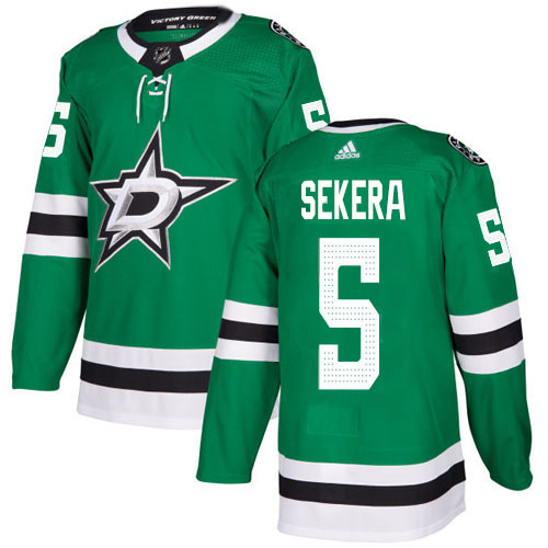 Adidas Dallas Stars #5 Andrej Sekera Green Home Authentic Stitched Jersey Men's