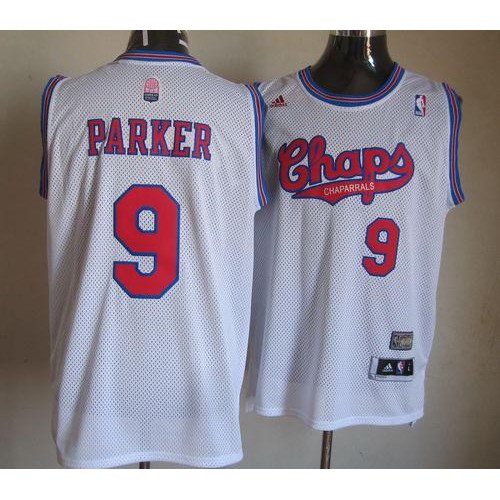 San Antonio Spurs #9 Tony Parker White ABA Hardwood Classic Stitched Jersey Mens