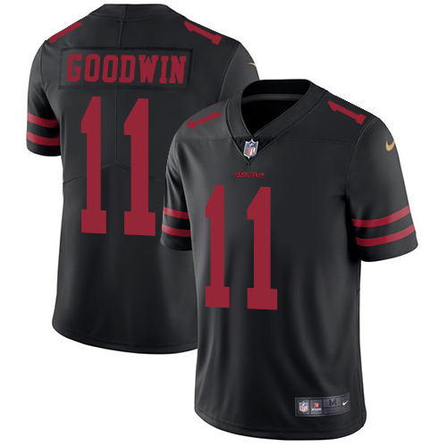 San Francisco 49ers #11 Marquise Goodwin Black Alternate Men's Stitched Vapor Untouchable Limited Jersey Men's