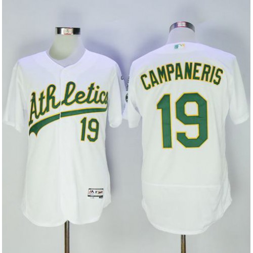 Oakland Athletics #19 Bert Campaneris White Flexbase Authentic Collection Stitched Jersey Men's