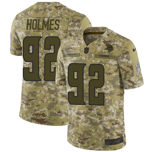 Minnesota Vikings #92 Jalyn Holmes Camo Men's Stitched Limited 2018 Salute To Service Jersey Men's