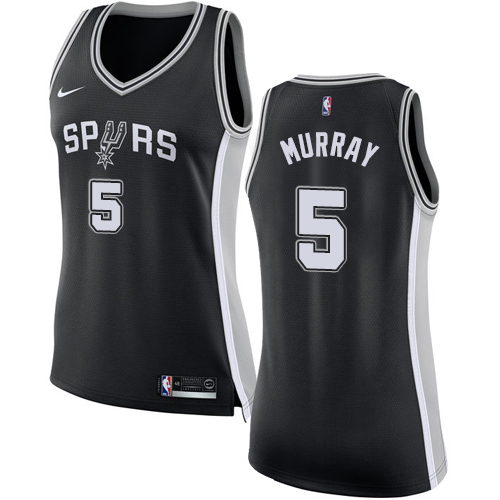San Antonio Spurs #5 Dejounte Murray Black Womens Swingman Icon Edition Jersey Womens