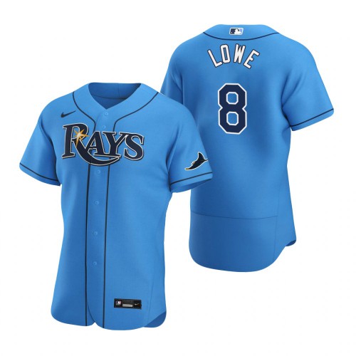 Tampa Bay Tampa Bay Rays #8 Brandon Lowe Men's Light Blue Alternate 2020 Authentic Player Jersey Men's