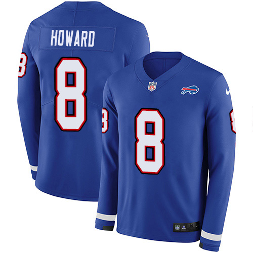 Buffalo Buffalo Bills #8 O. J. Howard Royal Blue Team Color Men's Stitched Limited Therma Long Sleeve Jersey Men's