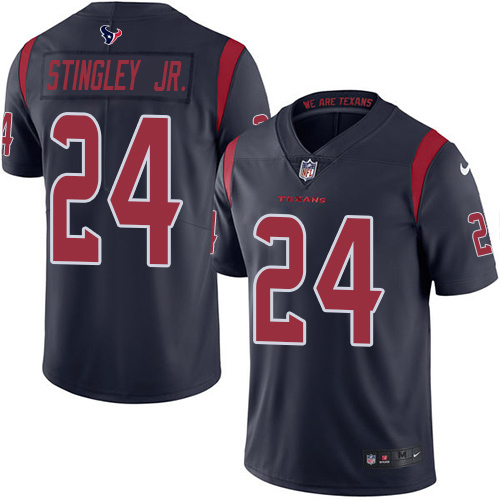 Texans #24 Derek Stingley Jr. Navy Blue Men's Stitched Limited Rush Jersey