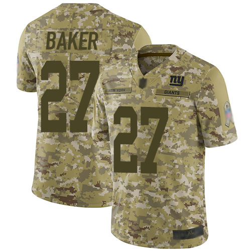 New York Giants #27 Deandre Baker Camo Youth Stitched Limited 2018 Salute to Service Jersey Youth