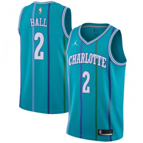 Charlotte Hornets #2 LaMelo Ball Aqua Womens Jordan Swingman Hardwood Classics Jersey Womens