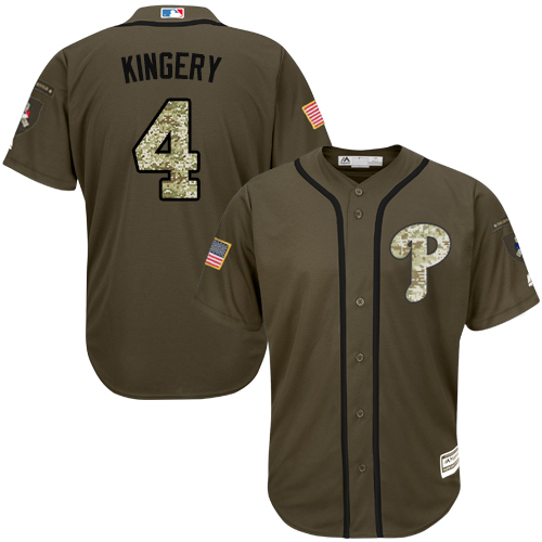 Philadelphia Phillies #4 Scott Kingery Green Salute to Service Stitched Jersey Men's