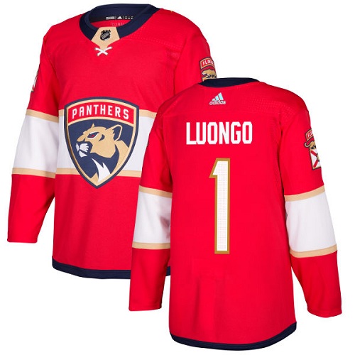 Adidas Florida Panthers #1 Roberto Luongo Red Home Authentic Stitched Jersey Men's