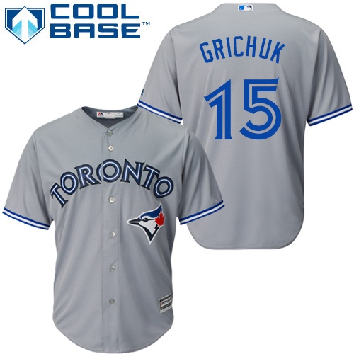 Toronto Blue Jays #15 Randal Grichuk Grey Cool Base Stitched Youth Jersey Youth