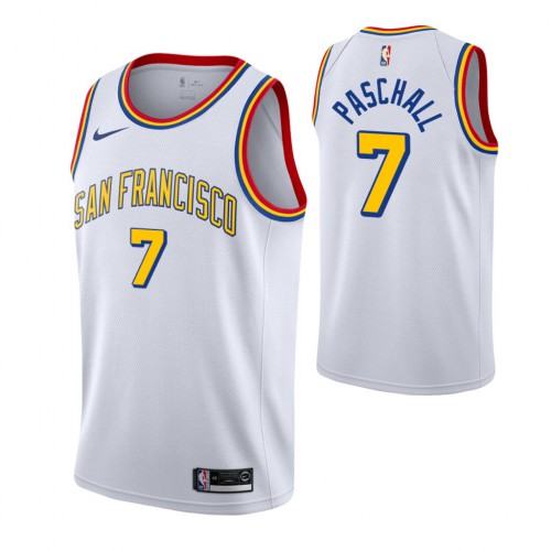 Golden State Warriors #7 Eric Paschall White Hardwood Classic Edition Jersey Mens