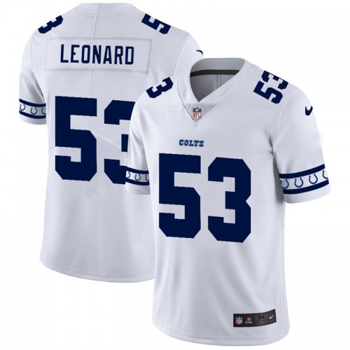 Indianapolis Indianapolis Colts #53 Darius Leonard White Team Logo Vapor Limited Jersey Men's