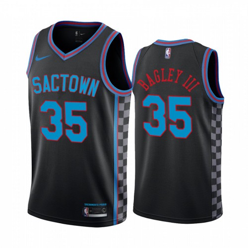 Sacramento Kings #35 Marvin Bagley III Black Womens Swingman 2020-21 City Edition Jersey Womens