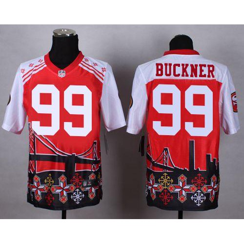 San Francisco 49ers #99 DeForest Buckner Red Men's Stitched Elite Noble Fashion Jersey Men's