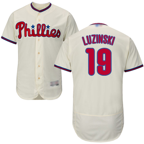 Philadelphia Phillies #19 Greg Luzinski Cream Flexbase Authentic Collection Stitched Jersey Men's