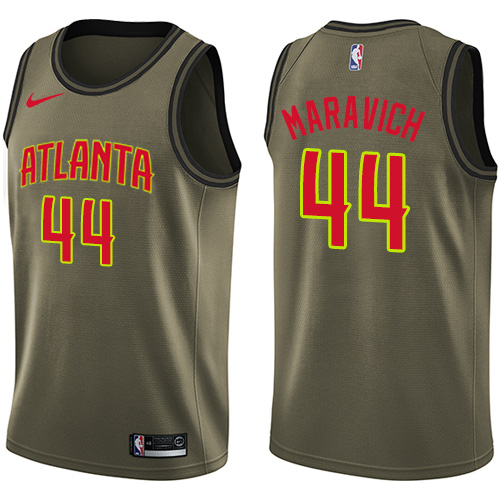 Atlanta Hawks #44 Pete Maravich Green Salute to Service Youth Swingman Jersey Youth