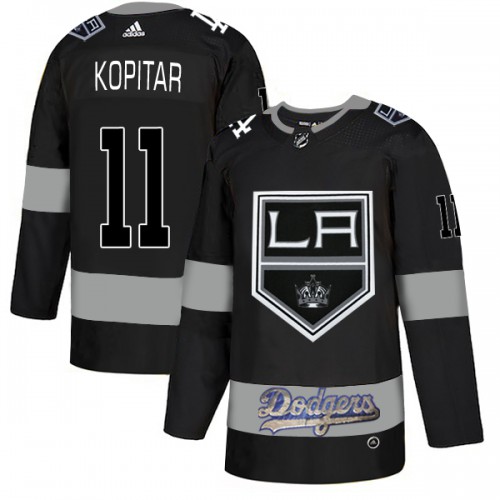 Adidas Los Angeles Kings X Dodgers #11 Anze Kopitar Black Authentic City Joint Name Stitched Jersey Men's