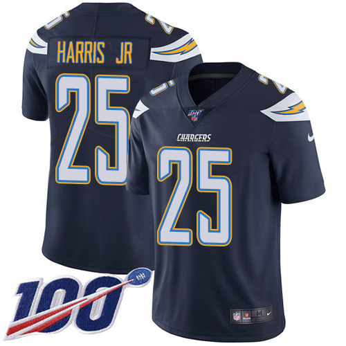 Los Angeles Chargers #25 Chris Harris Jr Navy Blue Team Color Youth Stitched 100th Season Vapor Untouchable Limited Jersey Youth