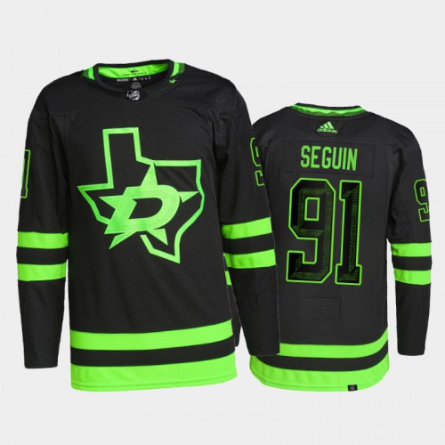 Adidas Dallas Stars #91 Tyler Seguin Men's 2021-22 Alternate Authentic Jersey - Black Men's