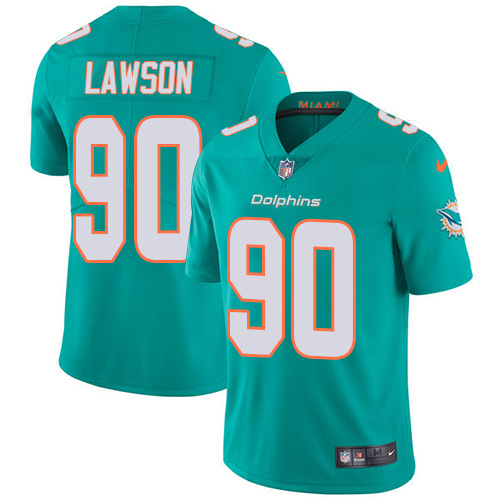 Miami Dolphins #90 Shaq Lawson Aqua Green Team Color Youth Stitched Vapor Untouchable Limited Jersey Youth