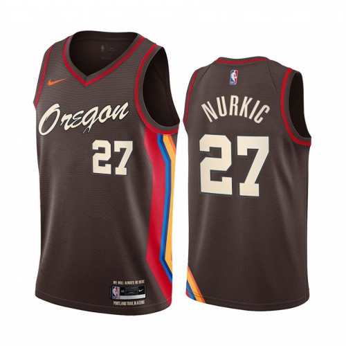 Portland Trail Blazers #27 Jusuf Nurkic Chocolate Swingman 2020-21 City Edition Jersey Mens