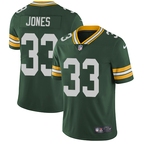 Packers #33 Aaron Jones Green Team Color Men's Stitched Vapor Untouchable Limited Jersey